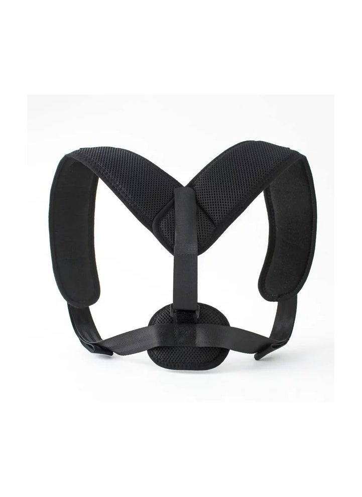 ELIKLIV - Posture corrector, adjustable hump correction strap for spine and clavicle support to improve posture and shoulder extension (black universal) - Image 1