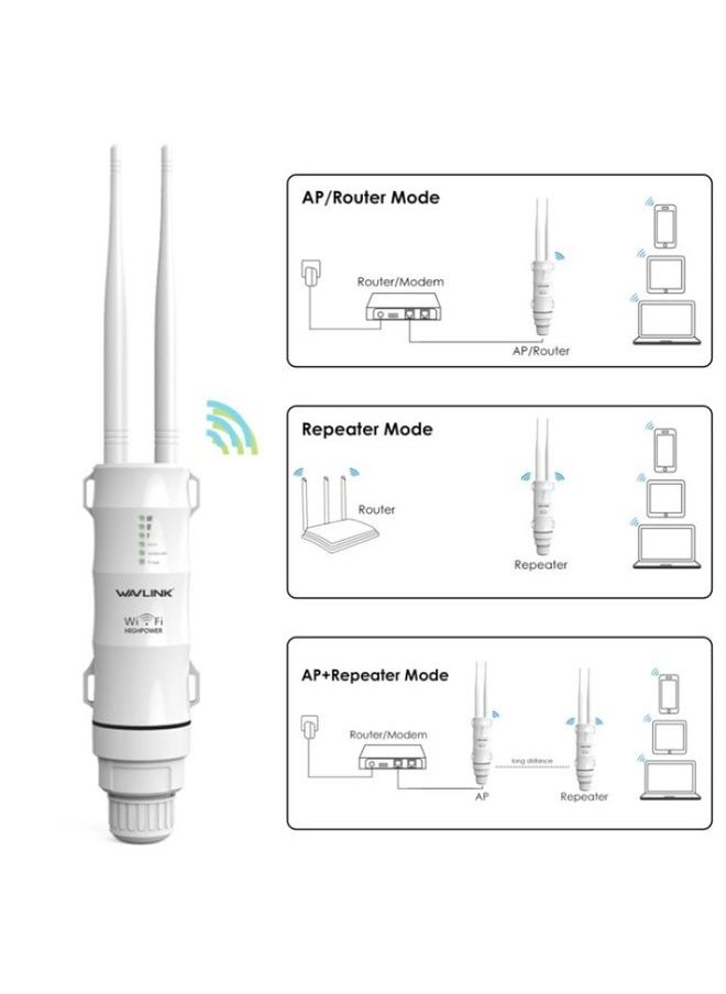 Generic - WAVLINK WN570HN2 With PoE Powered WAN/ AP / Repeater Mode 300Mbps Outdoor Router, Plug:UK Plug - Image 1