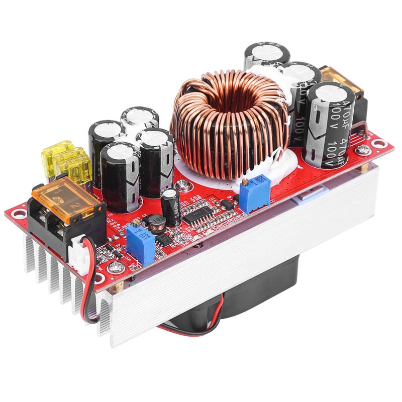 Jadeshay 1500W DC-DC Boost Converter 10-60V to 12-97V Step Up Voltage Regulator Module - 30A CC CV Power Supply for Solar LED Charging, Non-Isolated High Efficiency