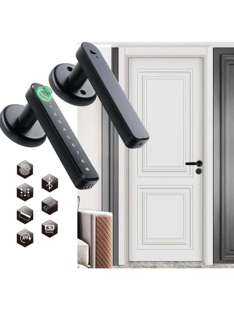 KNP KNP Electronic Smart Door Lock For Wooden Door with 5 Functions- Fingerprint, Passcode, Mobile App, Smart IC Card, Metal Key for both Indoors and Outdoors (2 YEARS WARRANTY) 10 x 15 x 10 cm  - Image 1