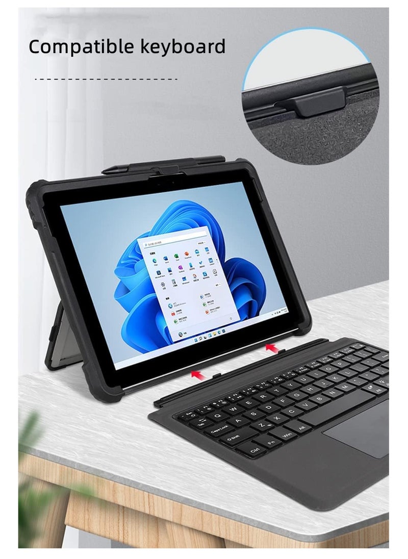 Generic Clear Case for Microsoft Surface Pro 9\10\11 2022,Heavy Duty Rugged Hard Shell Cover with Shoulder Strap & Hand Strap&Stylus Pen Holder, Compatible with Type Cover Keyboard, (Black)  - Image 4