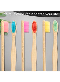 BOAO 18 Pieces Bamboo Toothbrushes Tooth Brush Bamboo Toothbrushes with Nylon Bristles and Ergonomic Handles in Individually Packaged (Multi-Colors)  - Image 3