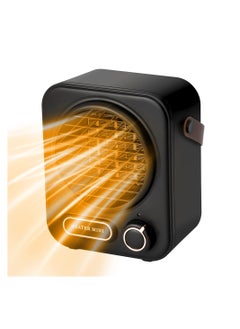 Captaintech Portable Ceramic Space Heater with Overheat Protection Adjustable Thermostat Ideal for Home and Office Indoor Use Fast Heating Safety Design Black  - Image 1