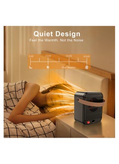 Captaintech Portable Ceramic Space Heater with Overheat Protection Adjustable Thermostat Ideal for Home and Office Indoor Use Fast Heating Safety Design Black  - Image 4