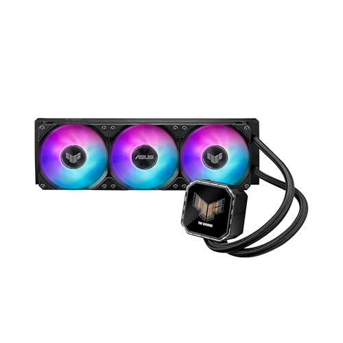 ASUS TUF Gaming LC III 360 ARGB LCD with pre-Installed & Integrated Triple Fans Designed for high Airflow and Static Pressure; 2.8" LCD for Hardware Monitoring, Custom GIFS and MP4 Video Clips - Image 1