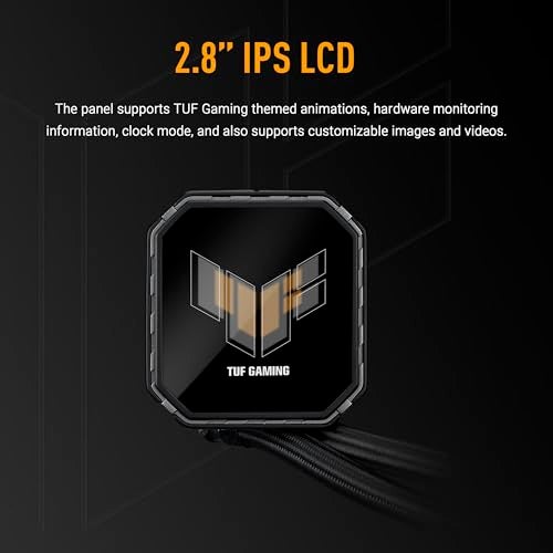 ASUS TUF Gaming LC III 360 ARGB LCD with pre-Installed & Integrated Triple Fans Designed for high Airflow and Static Pressure; 2.8" LCD for Hardware Monitoring, Custom GIFS and MP4 Video Clips - Image 3