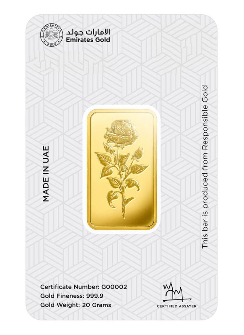 Emirates Gold - Emirates Gold 20g 999.9 Purity Gold Bar - 20 Grams - Image 1