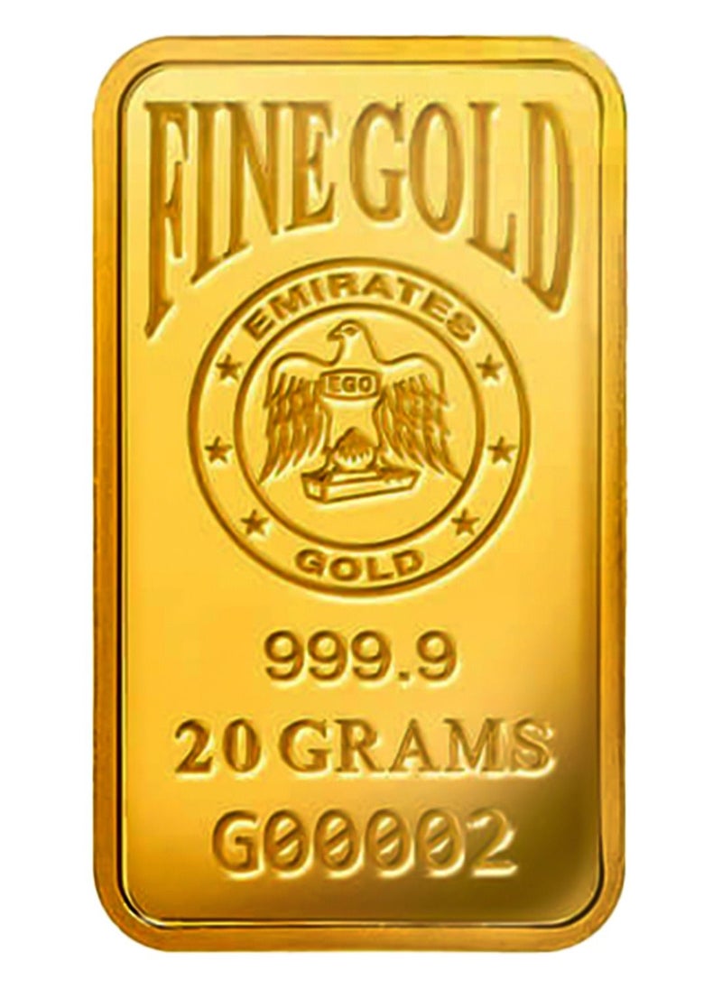 Emirates Gold - Emirates Gold 20g 999.9 Purity Gold Bar - 20 Grams - Image 1