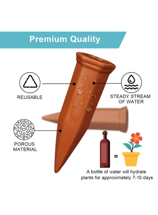 8 قطع من أجهزة ري النباتات الأوتوماتيكية، أجهزة ري النباتات المصنوعة من الطين، نظام ري ذاتي للنباتات الداخلية والخارجية - Image 2