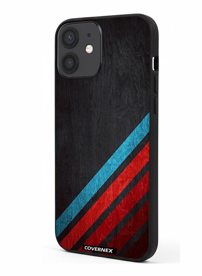 Covernex Apple iPhone 12 Mini Protective Case Cover Printed Featuring Retro Racing Stripes - Image 1