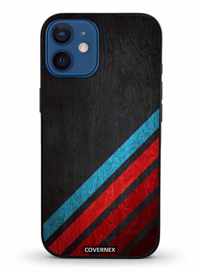 Covernex Apple iPhone 12 Mini Protective Case Cover Printed Featuring Retro Racing Stripes - Image 2