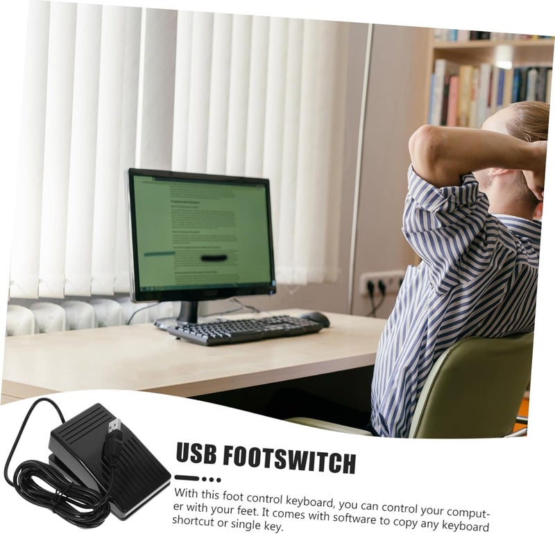 وحدة تحكم دواسة القدم USB - تصميم مريح للتحكم السهل في الكمبيوتر المحمول متعدد الوظائف للاستخدام في الألعاب والمكتب والوسائط المتعددة - Image 5
