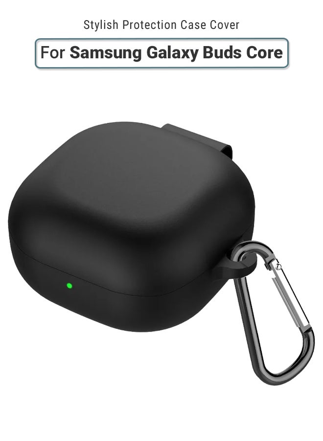 huanmate Samsung Galaxy Buds Core Silicone Case Cover - Black - Made with Soft Silicone, Lightweight & Durable - Stylish Design, Accurate Cut-outs, Easy Installation & Removal - Image 1