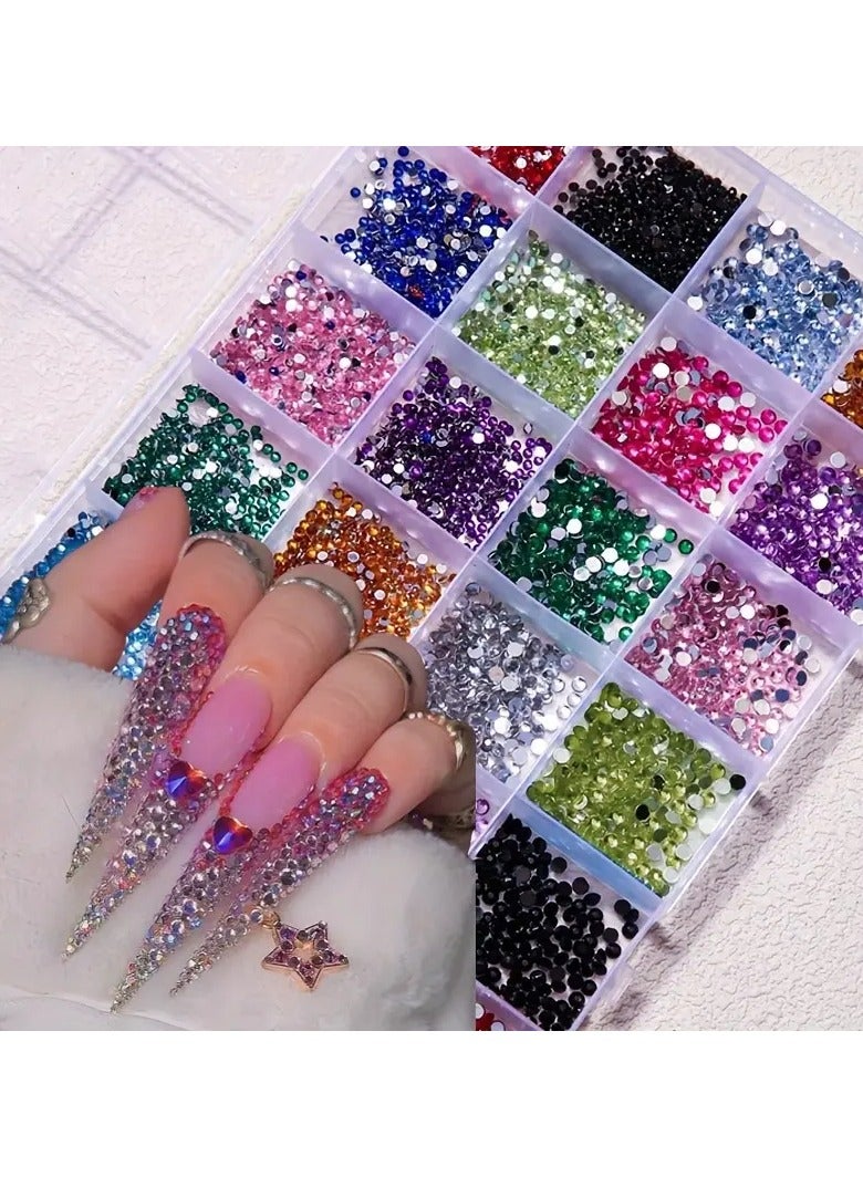 Rozino Sparkling Flatback Nail Art Rhinestones - Crystal Gems for DIY Fashion, Shoes, Clothing, Makeup & Bag Embellishments  - Image 1