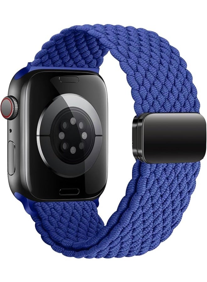 Sport Solo Loop Compatible with Apple Watch Band 42mm 44mm 45mm 46mm 49mm, Magnetic Stretchy Braided Strap Wristband for iWatch Series 10 9 8 7 6 5 4 3 Ultra 2 1 SE, Women Men Replacement Watch Band - Image 2