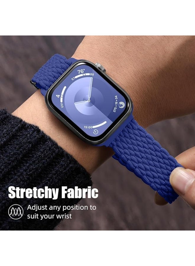 Sport Solo Loop Compatible with Apple Watch Band 42mm 44mm 45mm 46mm 49mm, Magnetic Stretchy Braided Strap Wristband for iWatch Series 10 9 8 7 6 5 4 3 Ultra 2 1 SE, Women Men Replacement Watch Band - Image 4