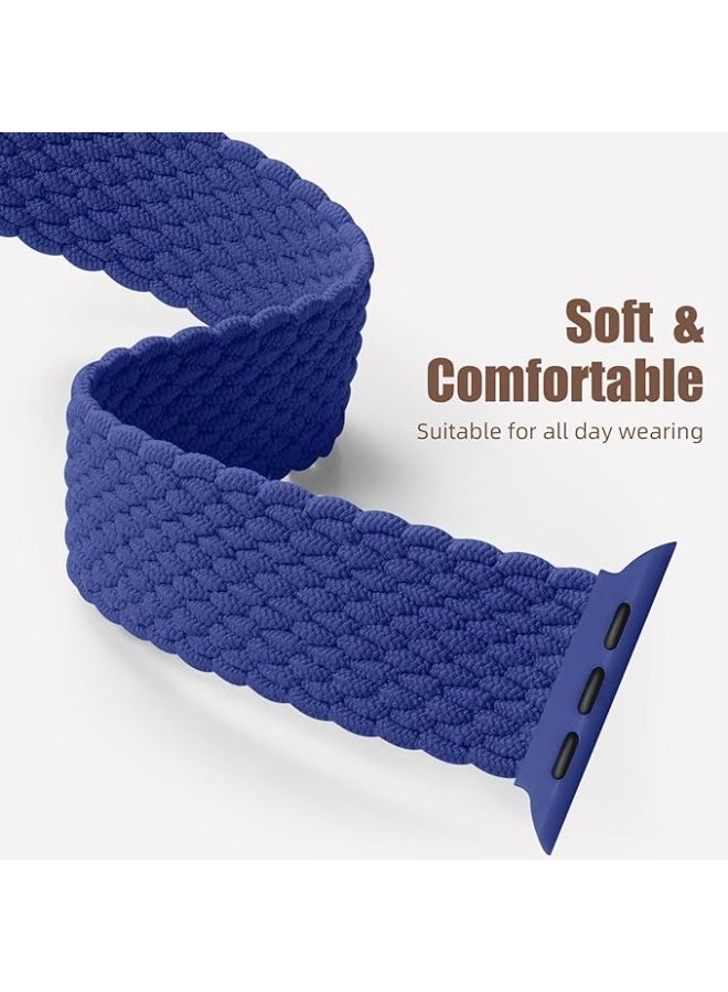 Sport Solo Loop Compatible with Apple Watch Band 42mm 44mm 45mm 46mm 49mm, Magnetic Stretchy Braided Strap Wristband for iWatch Series 10 9 8 7 6 5 4 3 Ultra 2 1 SE, Women Men Replacement Watch Band - Image 5
