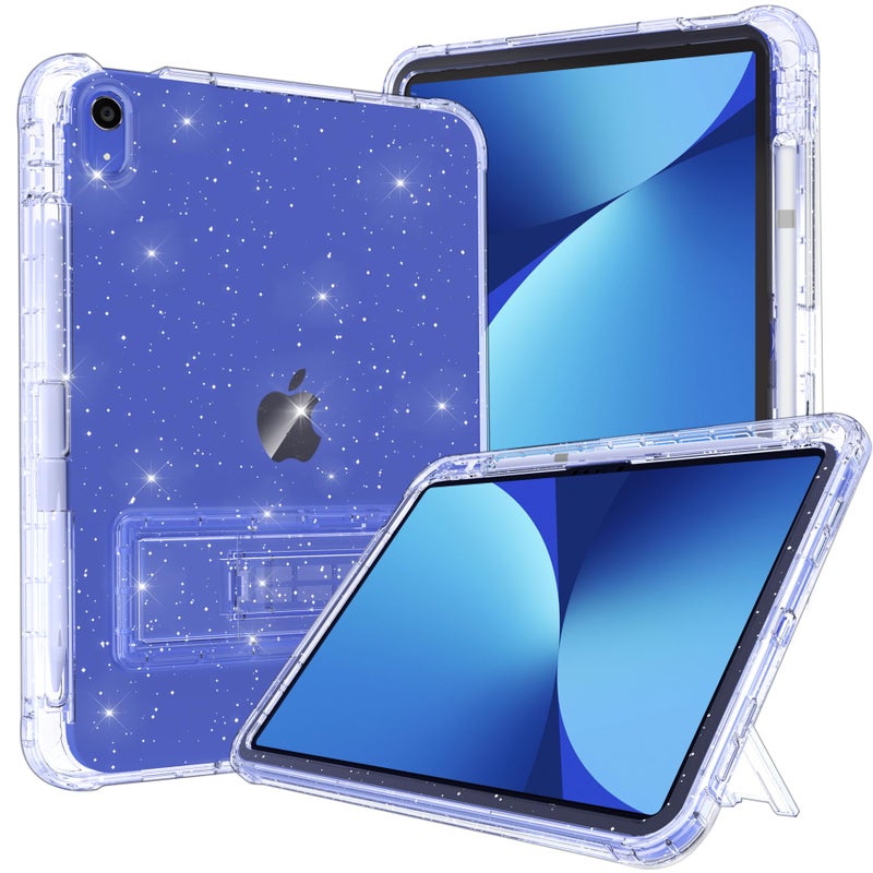 Rantice Case for iPad 11-Inch (A16) 11th Generation 2025 / iPad 10th Generation Case, Pencil Holder & Kickstand - Slim, Glittery and Shockproof Bumper for Women and Girls, Clear Glitter - Image 1