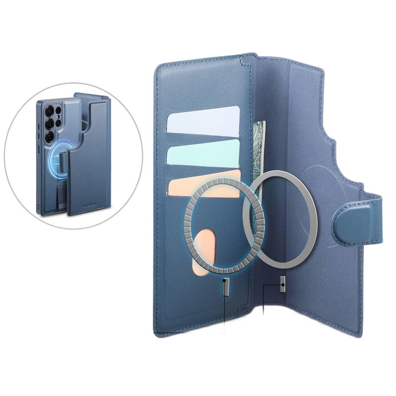 MagSafe Case | Black TPU+PC | Card Holder | Drop Protection | Shockproof Cover for Samsung S25 Ultra / Samsung S25 - Image 4