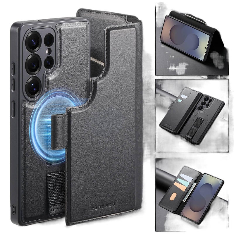 MagSafe Case | Black TPU+PC | Card Holder | Drop Protection | Shockproof Cover for Samsung S25 Ultra / Samsung S25 - Image 1