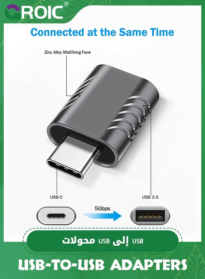GROIC 2 Pack Black USB to USB C Adapter, USB C Adapter, USB C Male to USB3 Female Adapter Data Transfer,USB Type C to USB Adapter Compatible with MacBook & iPad Pro, More Type C and Thunderbolt 3 Devices - Image 4