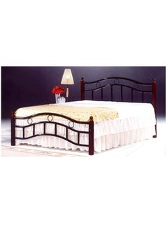SULSHA Wooden Steel King Size Bed with Medical Mattress, Cherry Brown Legs -180 x 190 cm SS-7888MEDCBR  - Image 1