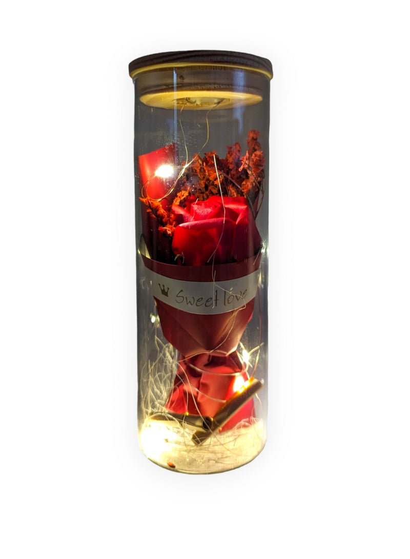 UNT Eternal Rose Artificial Flower In Glass Cover with LED Light - Image 4