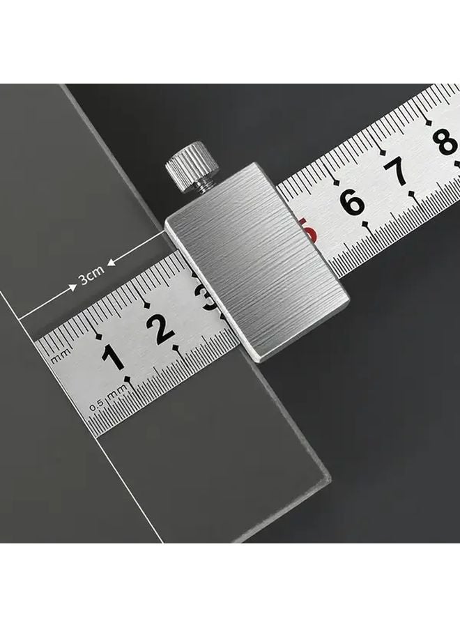 مسطرة زوايا عالية الدقة من الفولاذ الكربوني لنجارة الخشب مقاس 30 سم مع مقياس تحديد من سبيكة الألومنيوم - Image 3