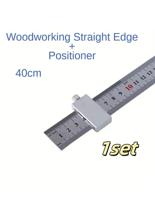مسطرة زوايا عالية الدقة من الفولاذ الكربوني لنجارة الخشب مقاس 30 سم مع مقياس تحديد من سبيكة الألومنيوم - Image 4