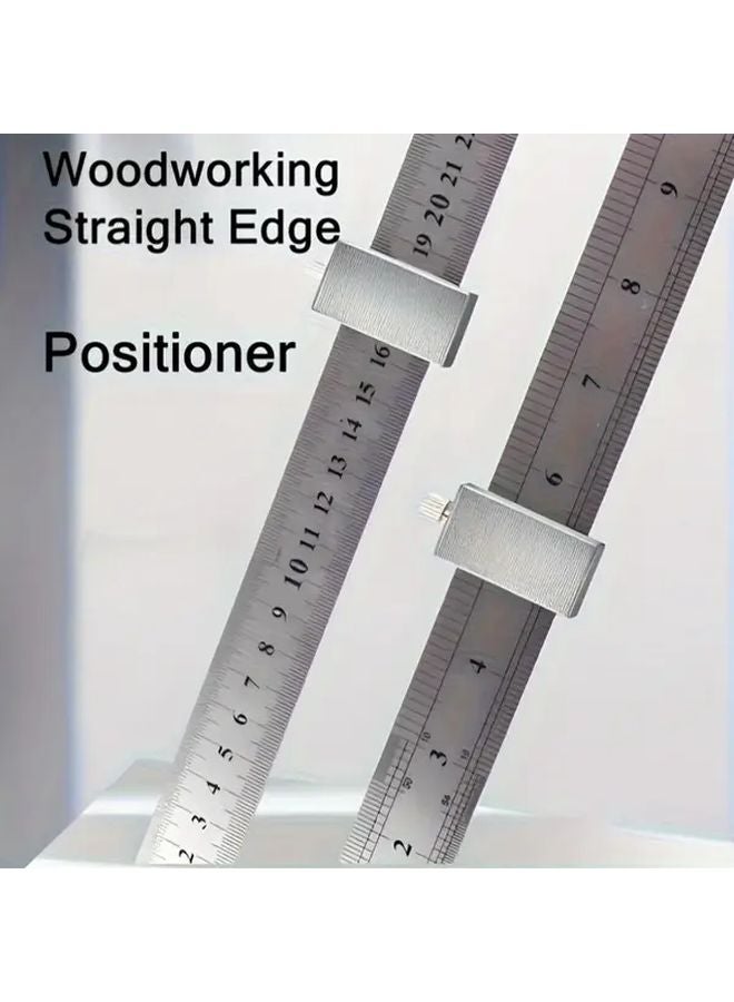 مسطرة زوايا عالية الدقة من الفولاذ الكربوني لنجارة الخشب مقاس 30 سم مع مقياس تحديد من سبيكة الألومنيوم - Image 2