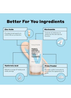 VOLITION Prismatic Luminizing Mineral Shield SPF 50 with Niacinamide + Hyaluronic Acid  - Image 2