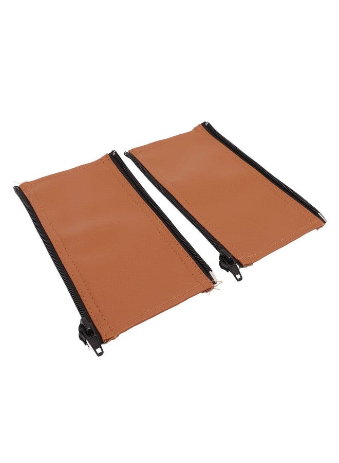 Garosa Stroller Handle Cover Universal Handle Sleeve Cover Removable Zipper PU Leather Handlebar Sleeve Cleanable Cart Replacement Grip Bar(Brown) - Image 1