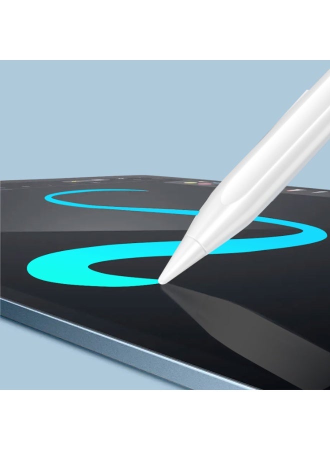 بوو قلم لمس (Stylus Pen) بو BWOO أصلي - دقة احترافية، بدون تأخير، متوافق مع الآيباد (iPad) والتابلت وأجهزة الأندرويد والآيفون، تصميم مريح - أبيض - Image 2
