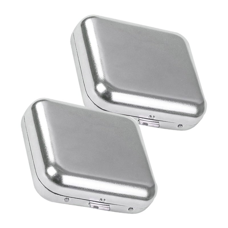 2Pcs Stainless Steel Portable Mini Pocket Ashtray with Lid Smokeless Travel Car Outdoor - Image 2