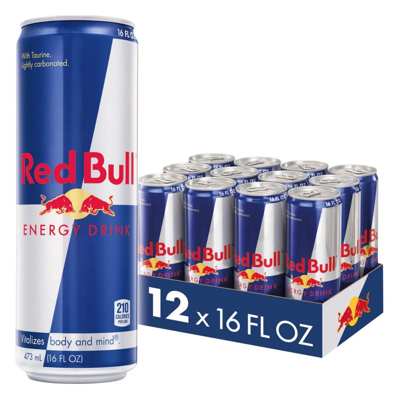 Red Bull Energy Drink with 151mg Caffeine plus Taurine & B Vitamins, 16 Fl Oz, Pack of 12 Cans - Image 1