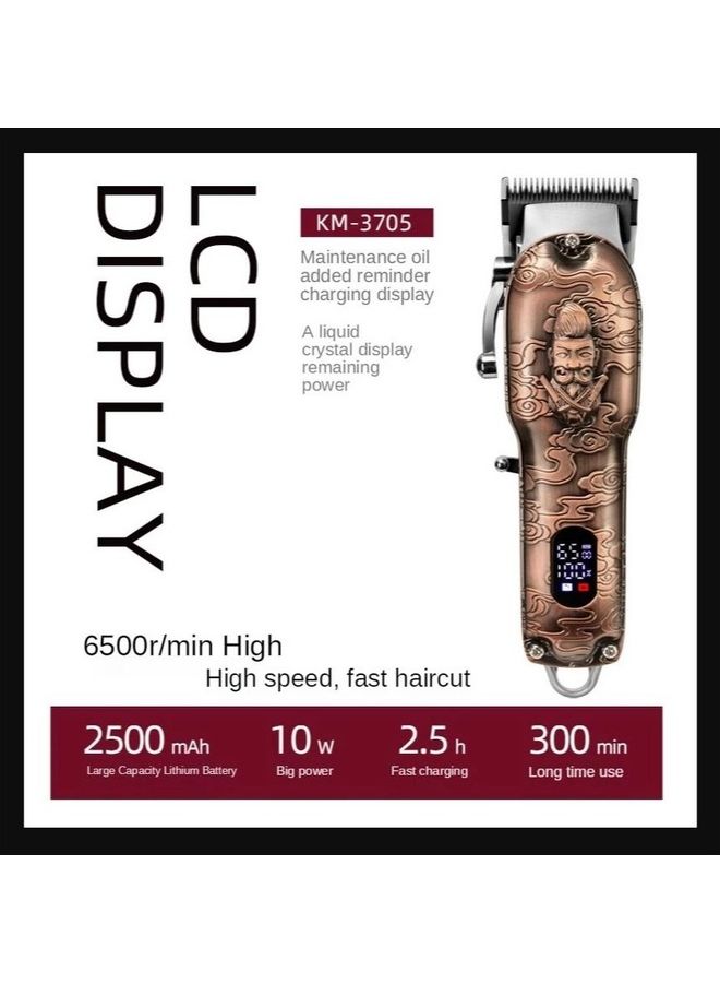 Kemei Rechargeable Cordless Cutting Trimmer Professional Hair Clipper With LCD Display - Image 3