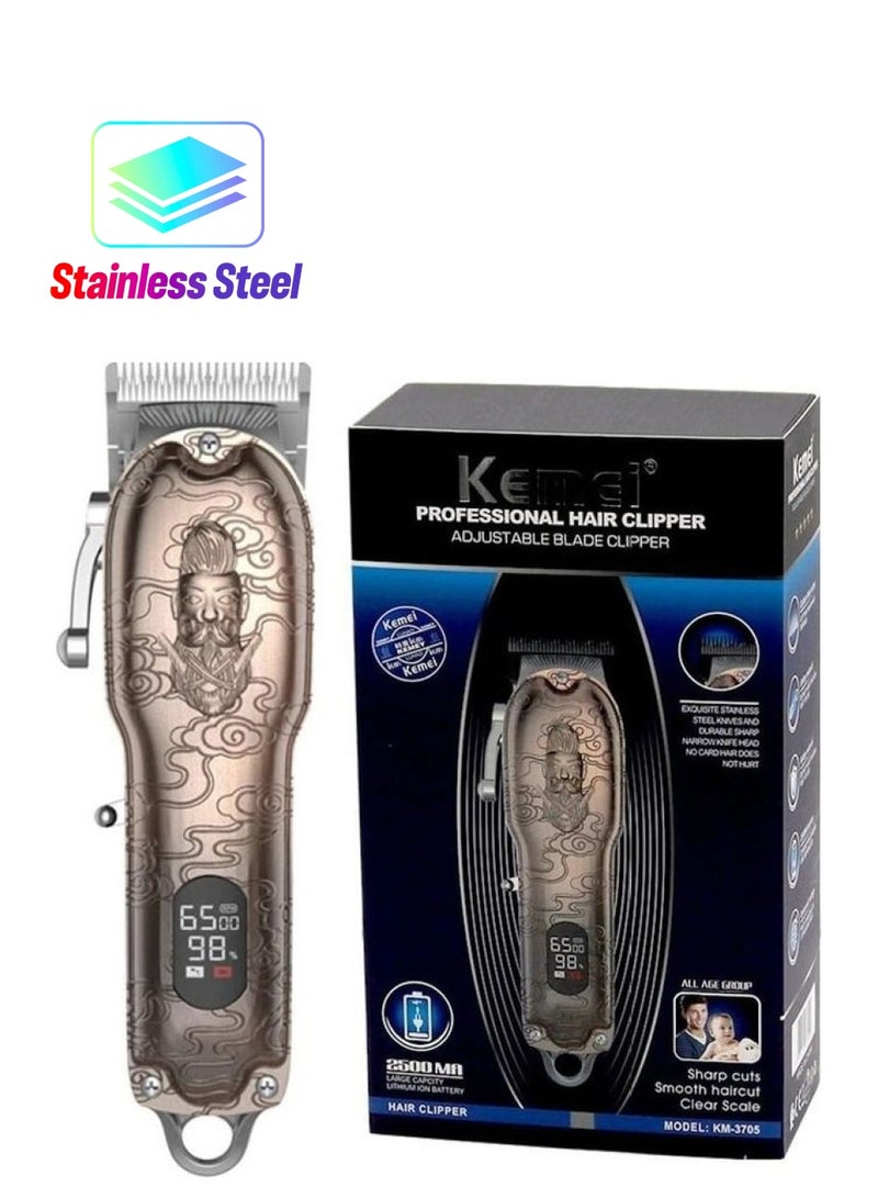 Kemei Rechargeable Cordless Cutting Trimmer Professional Hair Clipper With LCD Display - Image 1