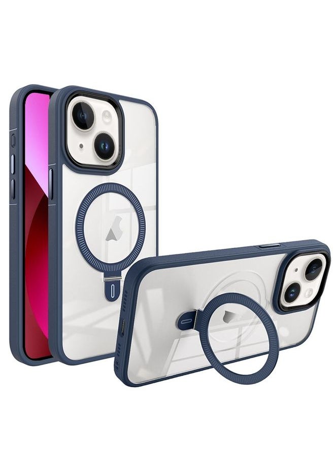HuHa Case Cover For iPhone 13 Shield Armor MagSafe Holder Phone Case Royal Blue 