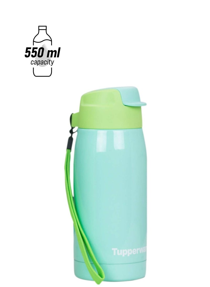 Tupperware Alloy Steel Sipper Bottle 550ml Green Pack of 1 - Image 1