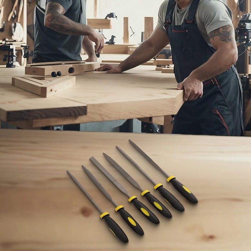 6Pcs 140mm Needle File Set Metal Hand Tools for Woodworking Deburring and Polishing - Image 4