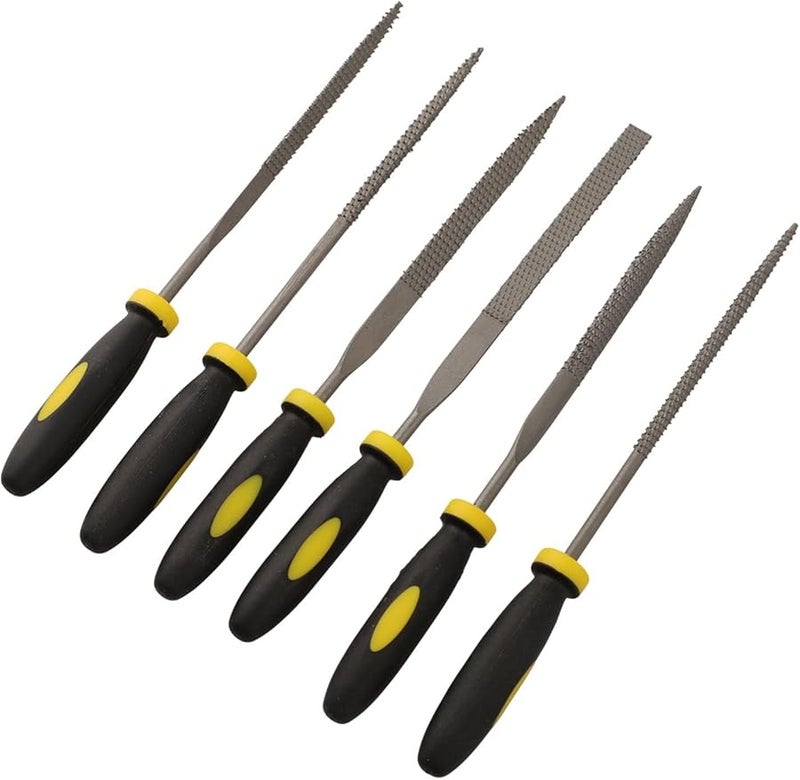 6Pcs 140mm Needle File Set Metal Hand Tools for Woodworking Deburring and Polishing - Image 1