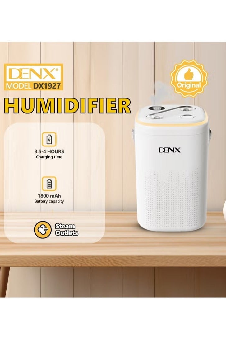 Denx 1.3L Rechargeable Air Humidifier with Purifier | 1800mAh Battery | Type-C Charging | Portable Cool Mist for Home, Office & Travel - Image 4