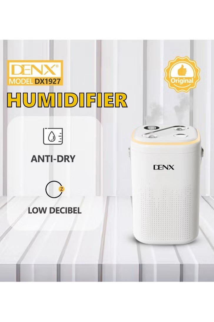 Denx 1.3L Rechargeable Air Humidifier with Purifier | 1800mAh Battery | Type-C Charging | Portable Cool Mist for Home, Office & Travel - Image 1