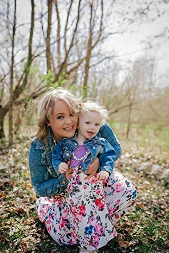 Qin.Orianna Mommy and Me Matching Maxi Dresses,Sleeveless Top Bohemia Floral Printed Matching Outfits with Pockets (Child 7T, Purple) - Image 3