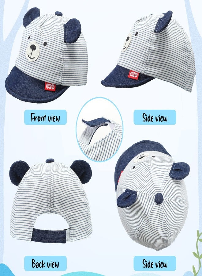 Zhanmai 6 Pieces Baseball Cap Adjustable Striped Bear Sunhat Baseball Hats Soft Cotton Hat Cute Lovely - Image 4