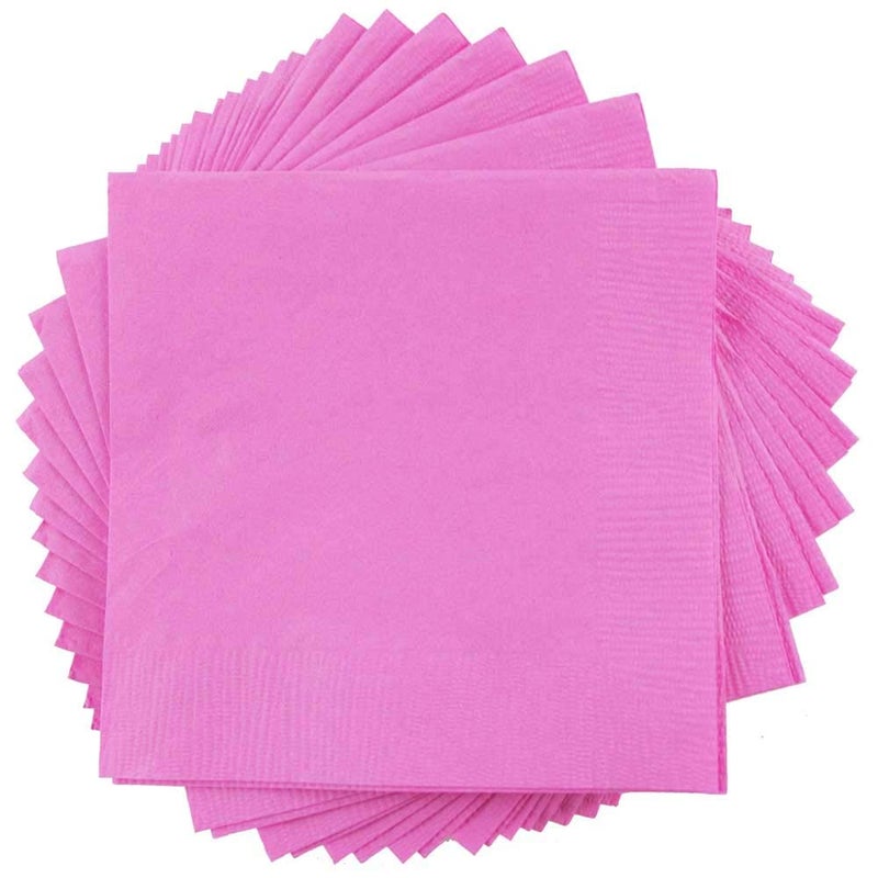 JAM PAPER Medium Lunch Napkins  6 12 x 6 12  Fuchsia Pink  50Pack