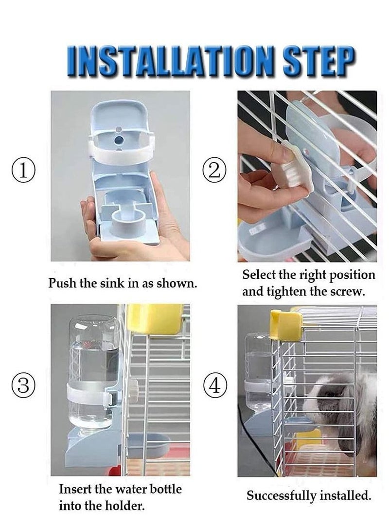 Y&D 17oz Rabbit Water Feeder, Pet Cage Suspended Dispenser, Hanging Automatic Small Animal Bottle Bowl for Bunny Chinchilla Hedgehog Ferret Hamster - Image 3