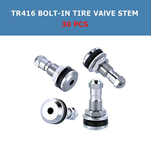 EZISOE 30 Pieces TR416 Metal Valve Stems Outer Mount Fits 0.453"/.625" Rim Holes Long 18.5/40mm - Image 4