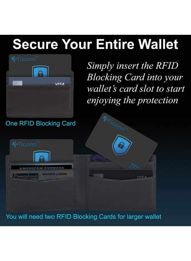 TICONN RFID Blocking Cards - 2 Pack, Premium Contactless NFC Debit Credit Card Passport Protector Blocker Set for Men & Women, Smart Slim Design Perfectly fits in Wallet/Purse (2) - Image 4