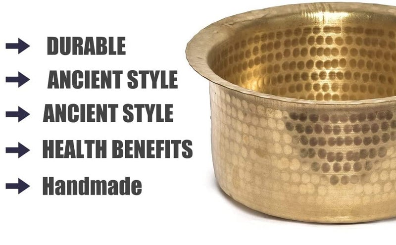 RJ Kitchenware Store Brass Tope Bhagona Heavy Gauge Big - Pure Patila Cookware (3 Litter) - Image 3